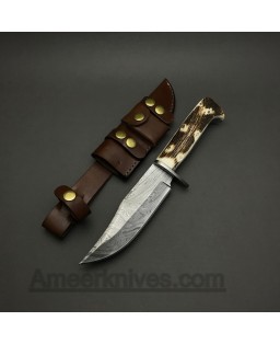 9”  HAND FORGED DAMASCUS Hunting SKINNING Knife + EDC KNIFE| AMEERKNIVES| DS-23