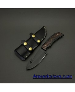 CUSTOM HANDMADE 1095 CARBON STEEL | GUTHOOK KNIFE | BLACK COATED | ANNIVERSARY GIFT| AK-17