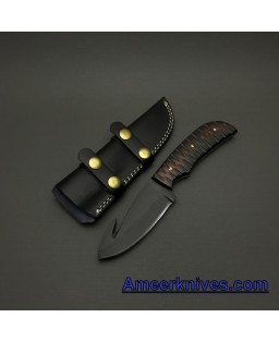 CUSTOM HANDMADE 1095 CARBON STEEL | GUTHOOK KNIFE | BLACK COATED | ANNIVERSARY GIFT| AK-17