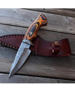 12”  Custom HAND FORGED DAMASCUS Steel | Hunting Knife | BOWIE KNIFE | AMEERKNIVES| AK-908