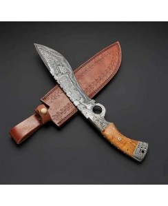 CUSTOM HANDMADE DAMASCUS | KUKRI KNIFE| GIFT FOR HIM| AMEERKNIVES-K-850