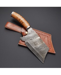 Handmade Damascus Cleaver Knives