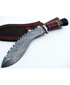 Handmade Damascus Cleaver Knives with Leather Cover